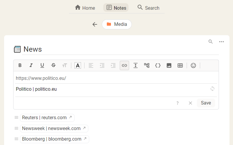 news websites link collection