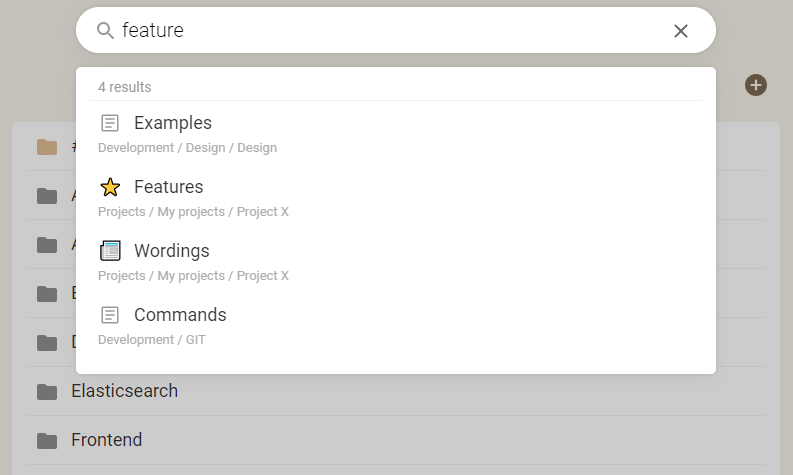search nput with results