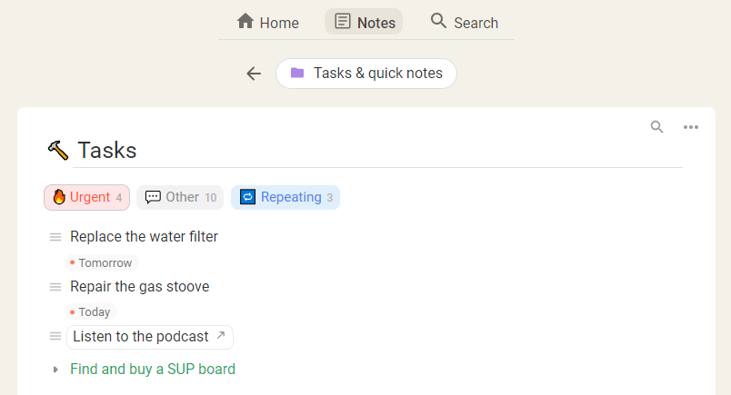 managing tasks with tabs